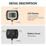 LCD display: large numbers, easy to read 1.5 inches, large LCD